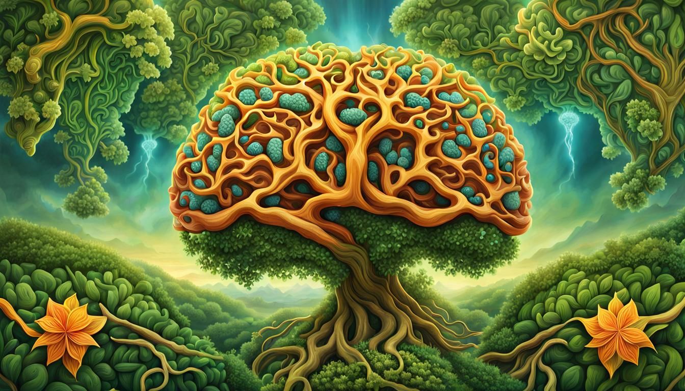 Winged Figure Emerges at Sunset: Detailed Digital Art