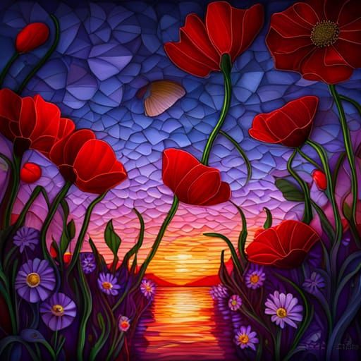 Colorful Floral Sculpture with Butterflies