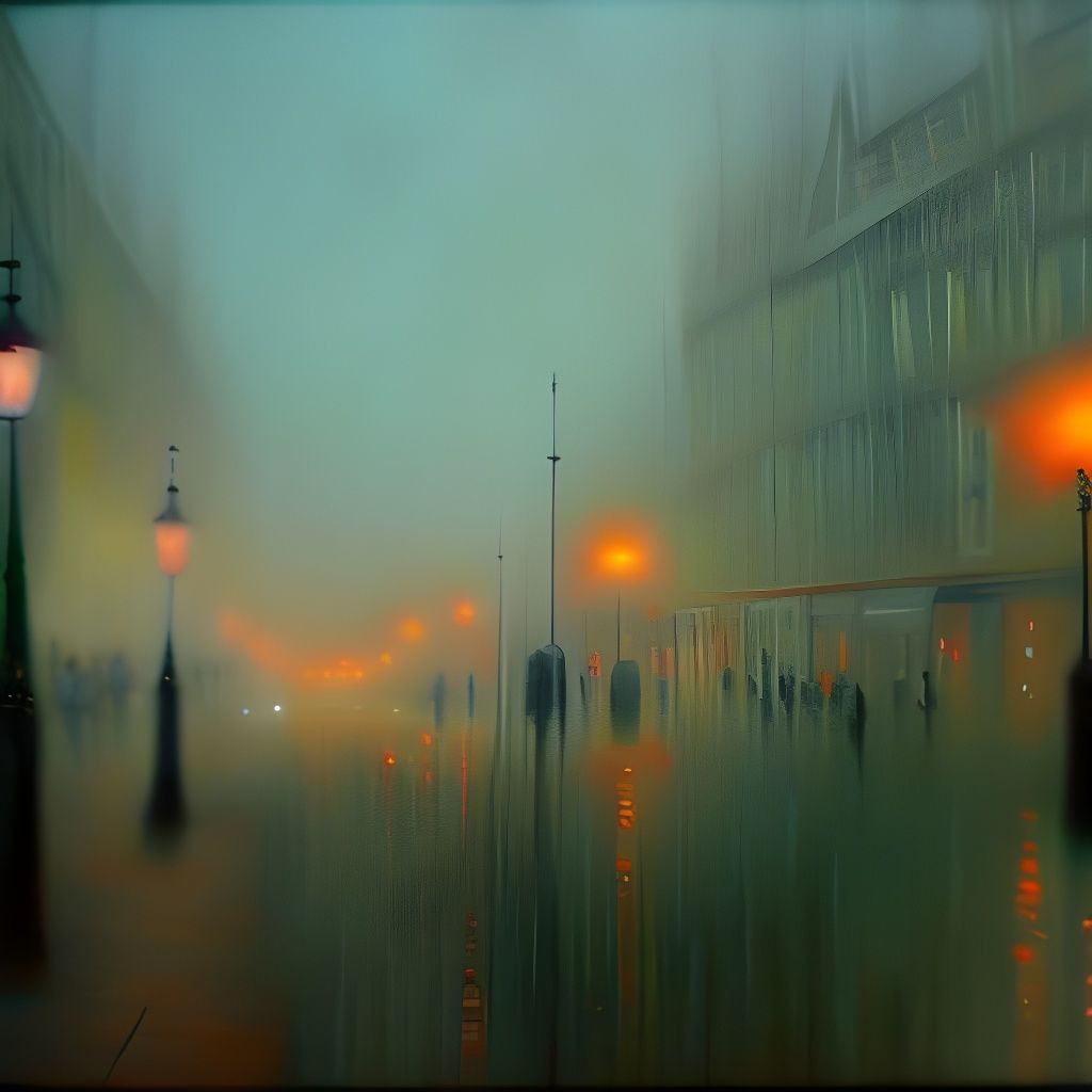 Impressionist Victorian London at Night in the Fog