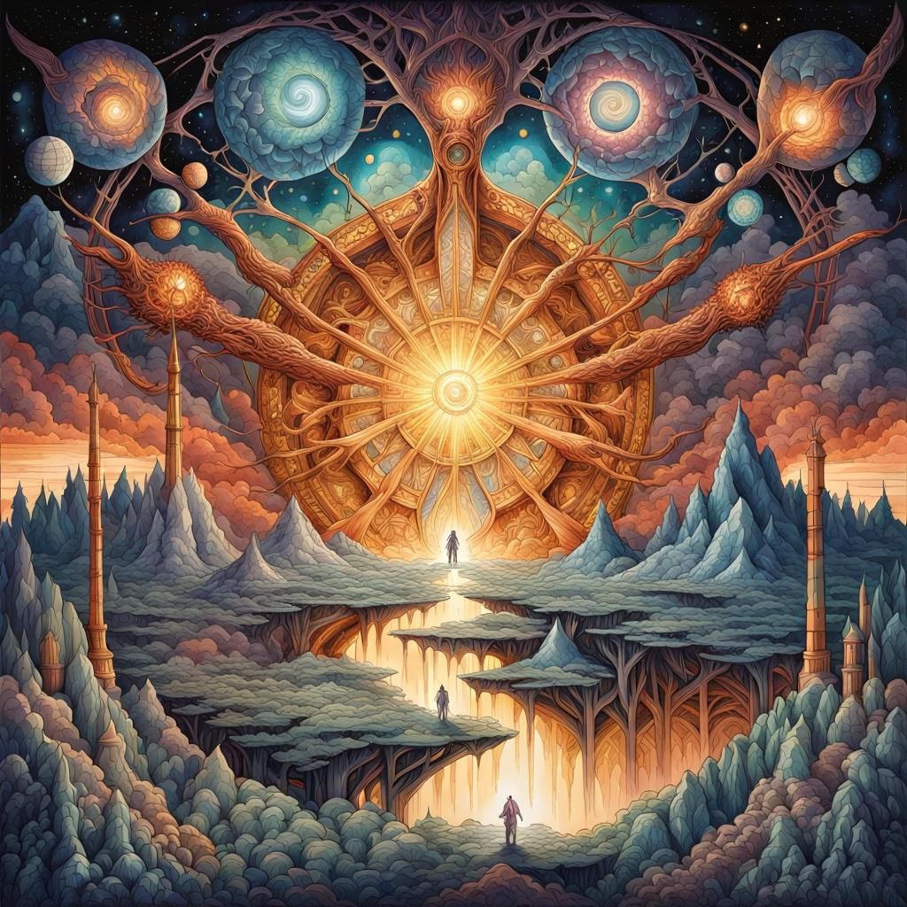 Microcosm to Macrocosm in Ink and Watercolor