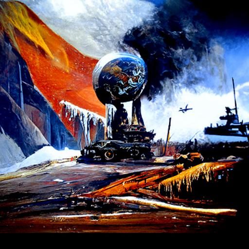 Cold War: Dramatic Oil Painting