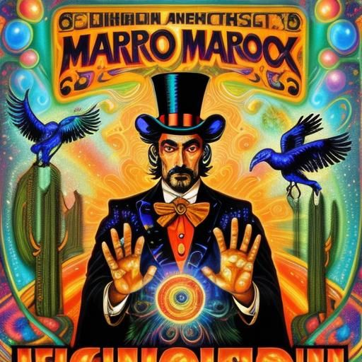 Psychedelic Archaeopteryx with Peacock Feathers as Hologram