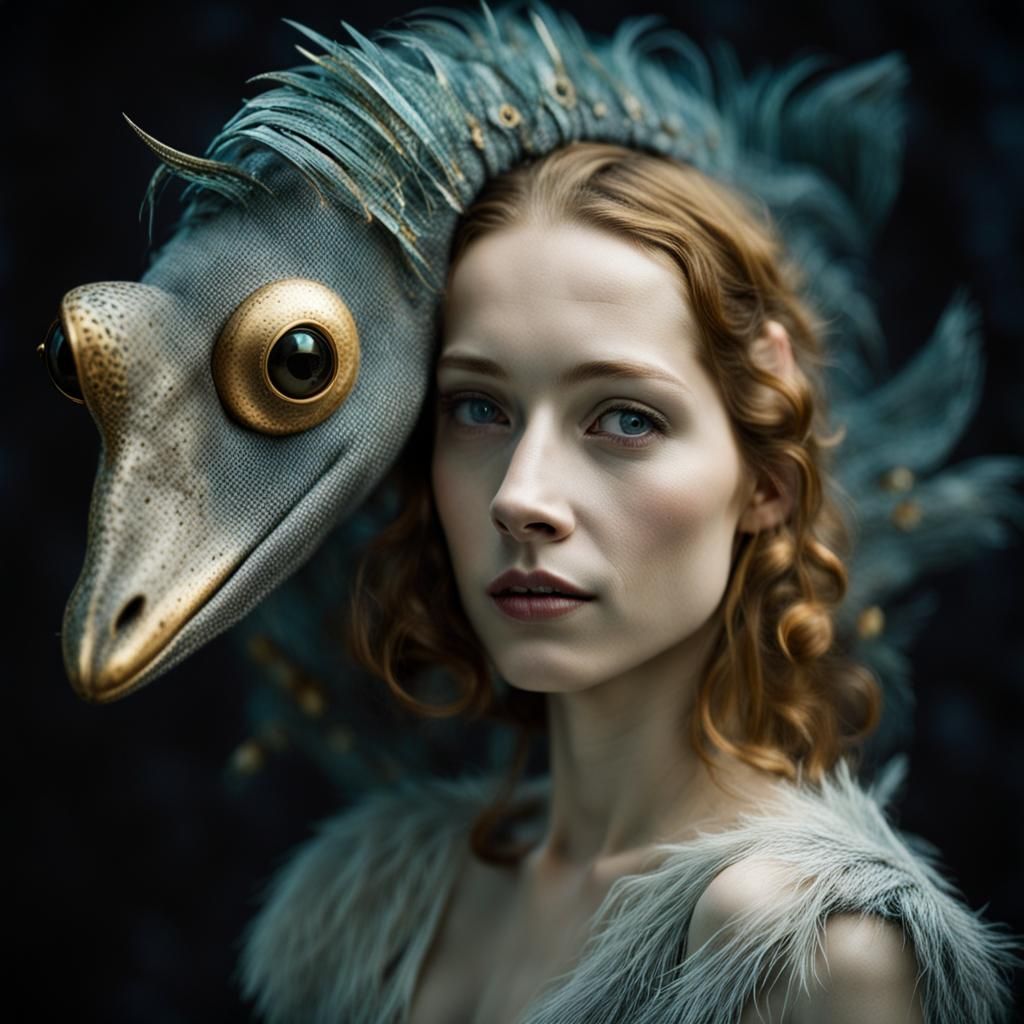 Surreal Alien Celebration in Restaurant, Contre-Jour Paintin...