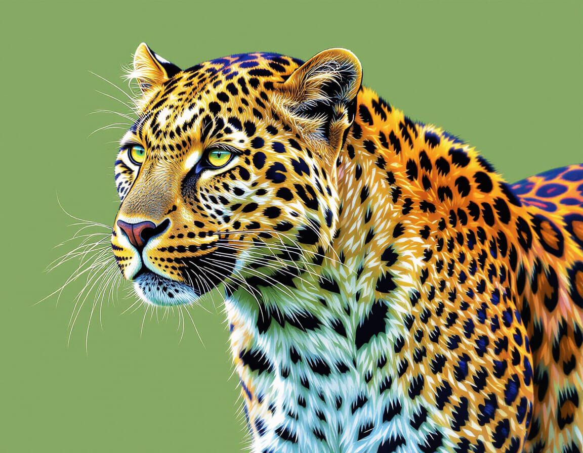 Leopard Flag with Shimmering Iridescent Skin