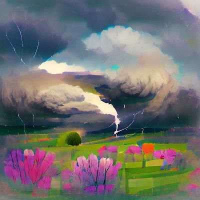 Spring Flowers in a Digital Storm