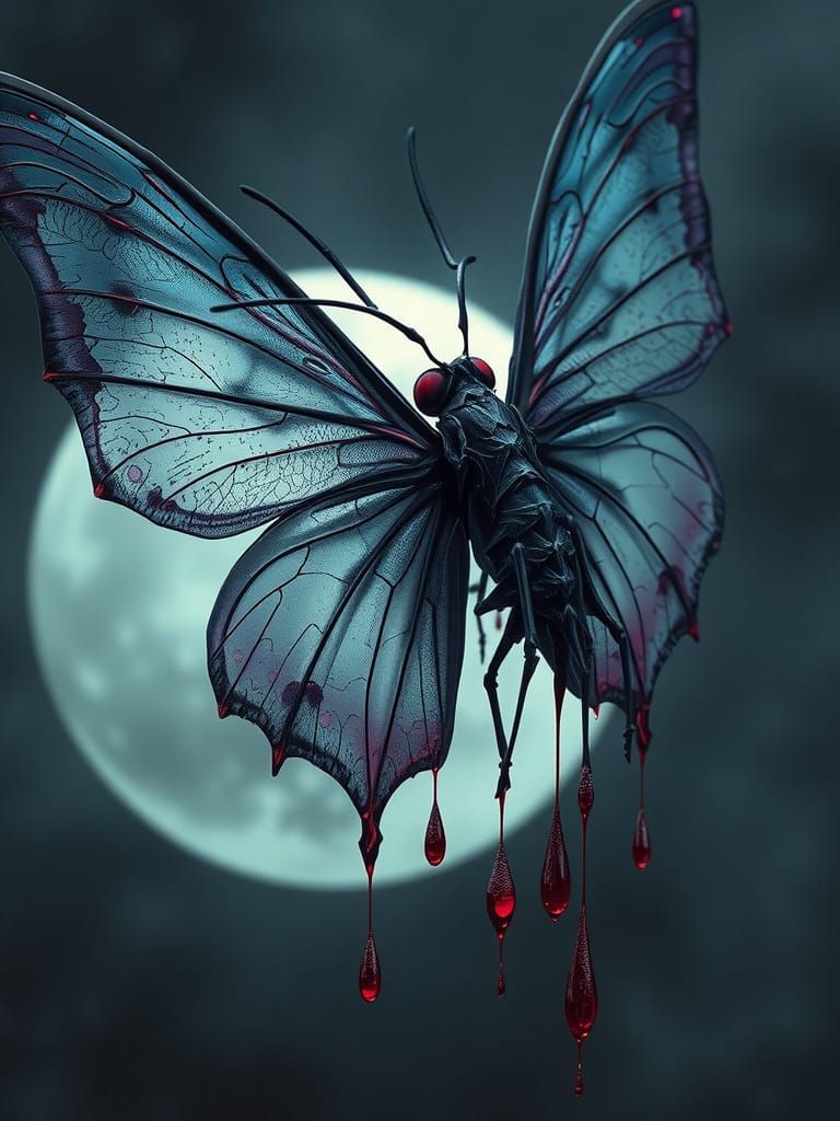 Ethereal Vampire Butterfly with Translucent Wings
