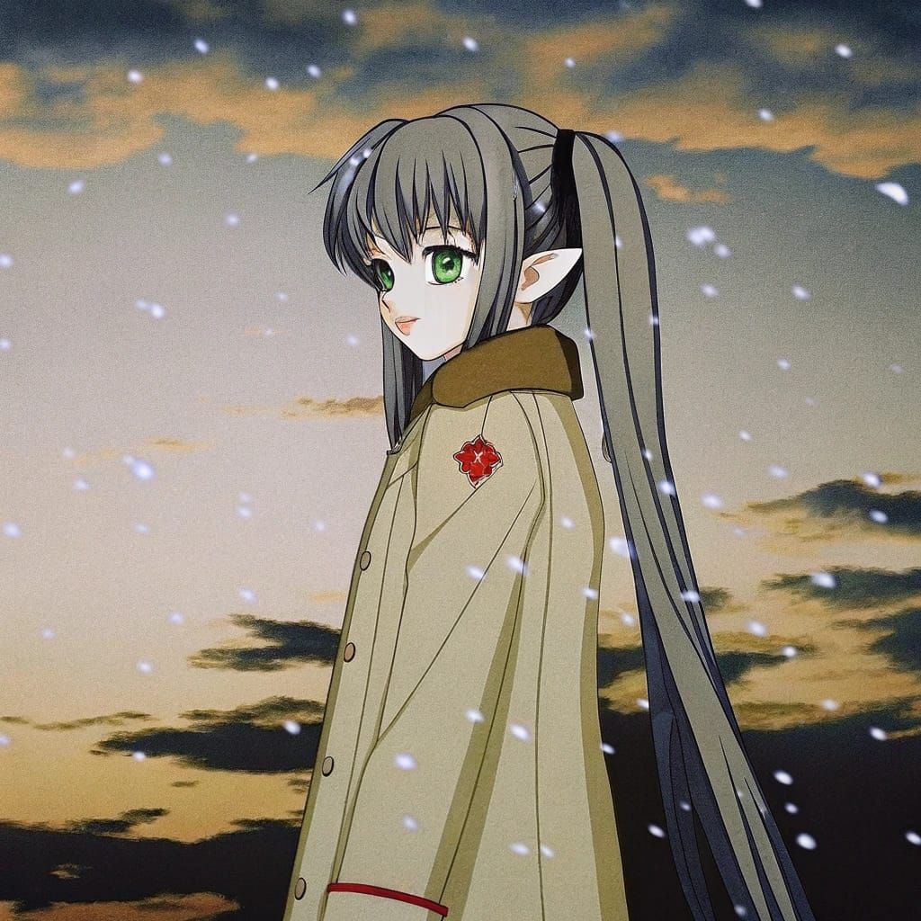 Anime Girl in Dreamlike Landscape