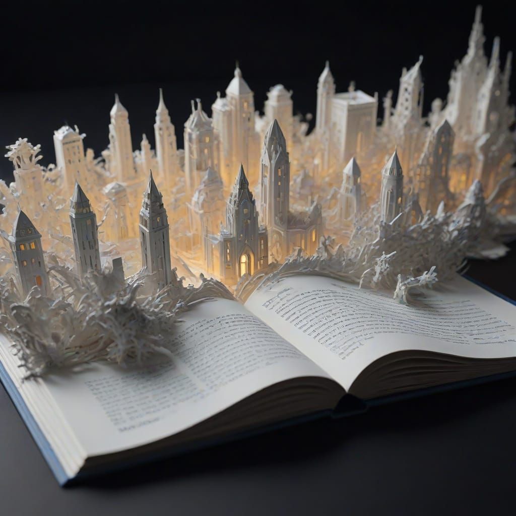 Sci-Fi World Emerges from Paper Cut Book