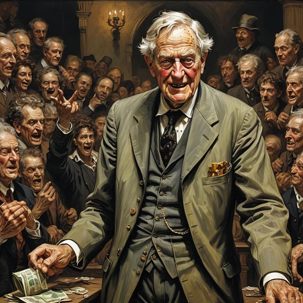 Greed as Evil Overlord in Rembrandt Style