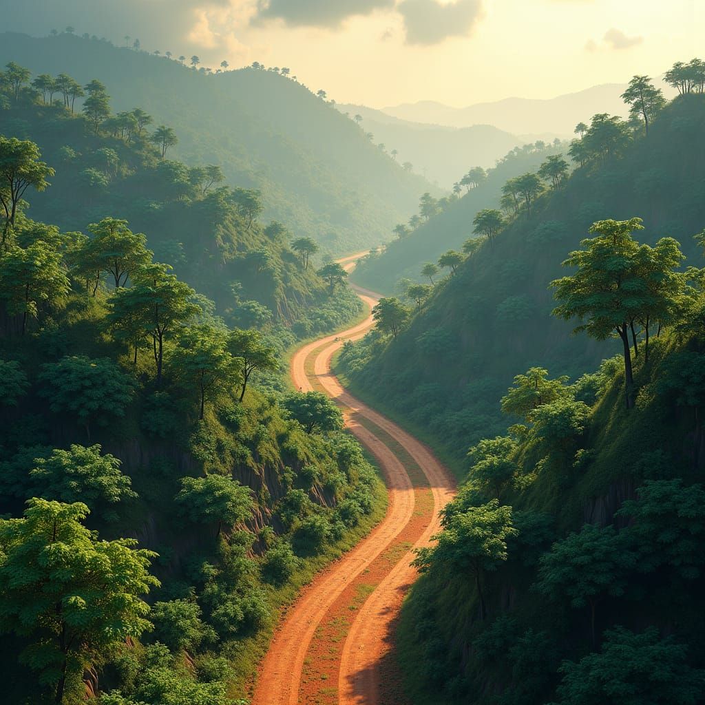 Animated Gadchiroli Map to Pattigao Road, Detailed Matte Pai...