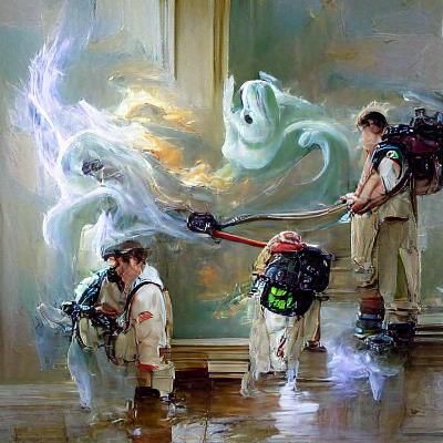 Ghostbusters in Oil Painting Style by Gurney