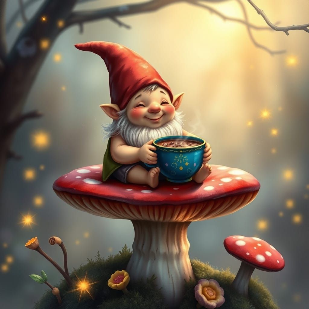 Whimsical Gnom in Enchanted Forest