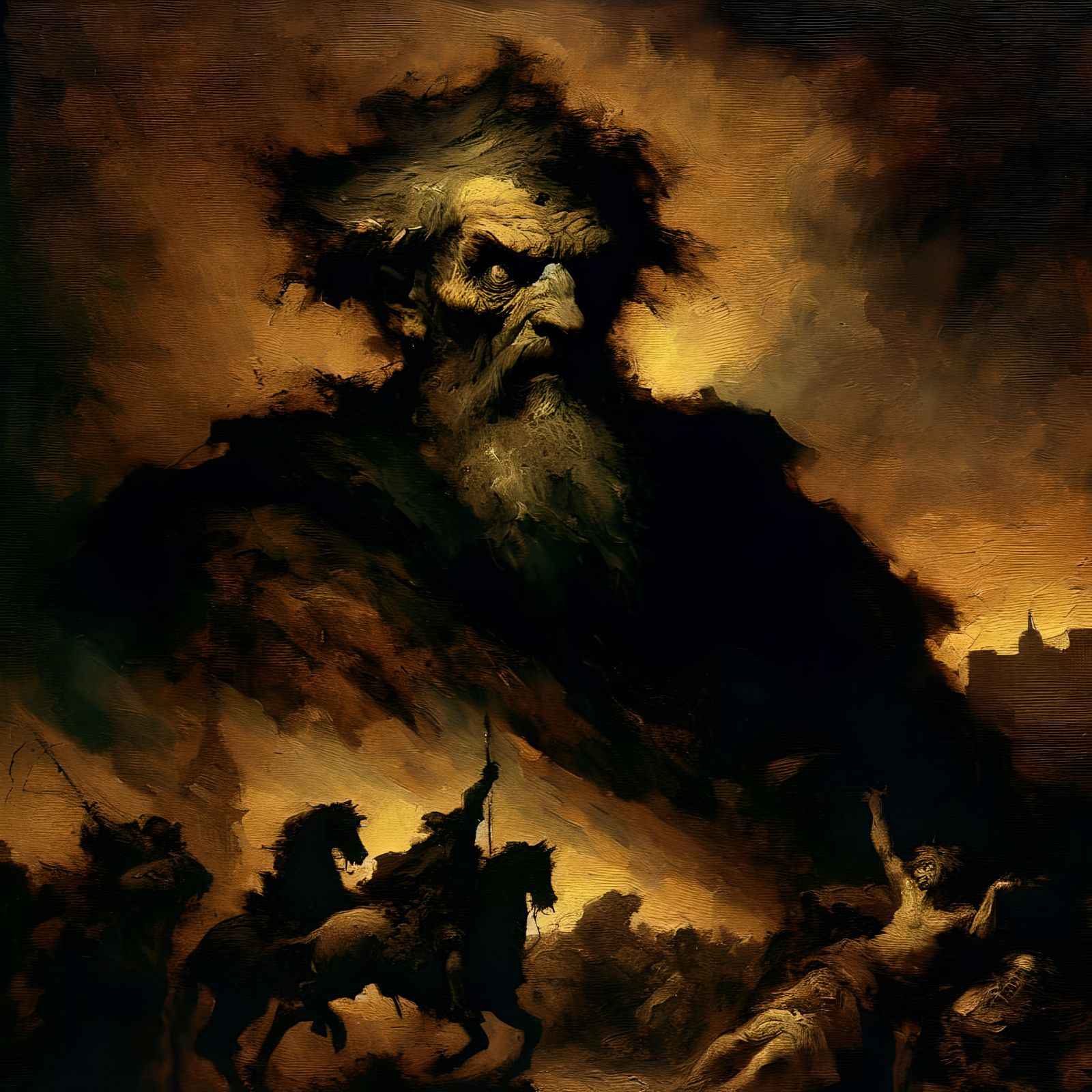 Terrifying Romantic Image in Chiaroscuro Style