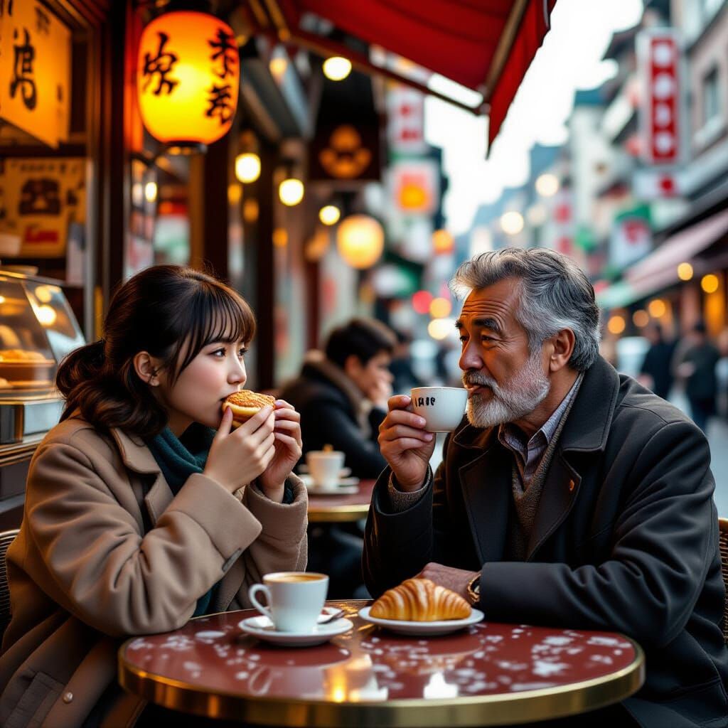 Japanese Girl Eats Dorayaki With Italian Man