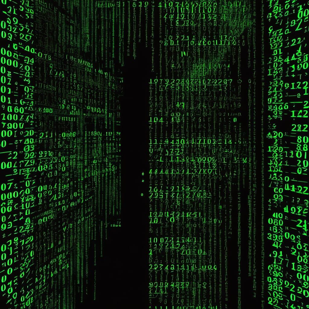 Cyberpunk Matrix Code Deep Space Odyssey