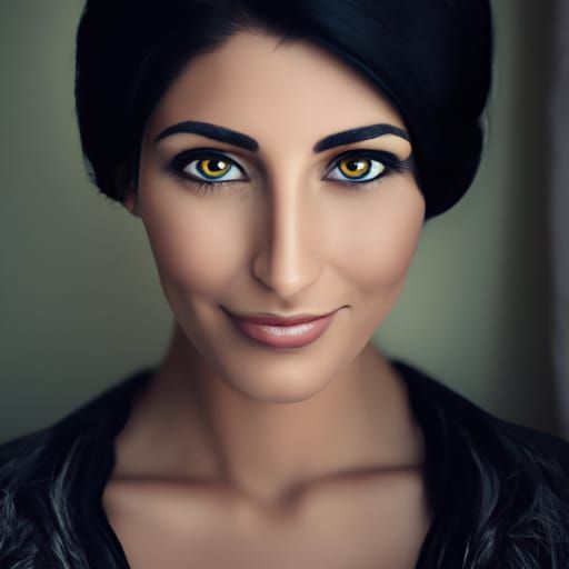 Striking Portrait of a Woman with Sly Grin