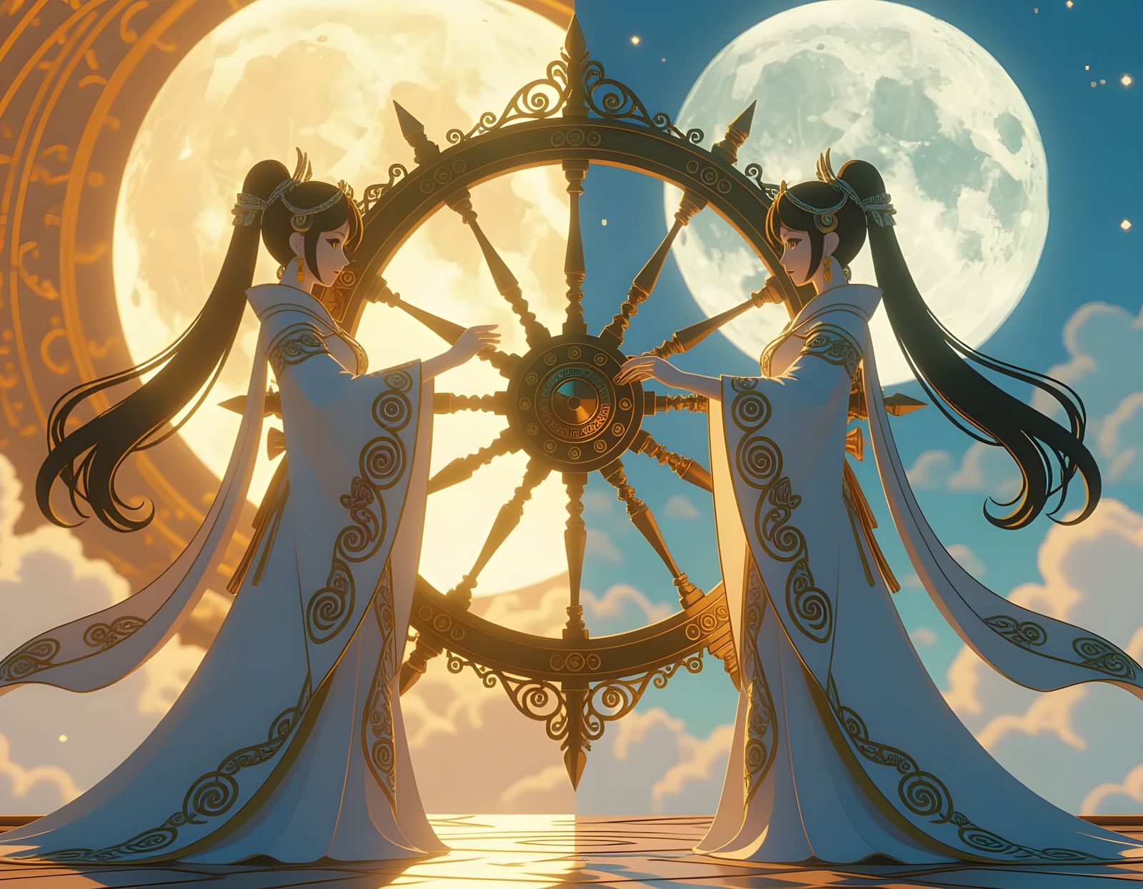 Dual-Faced Robot Goddess Turns Wheel of Destiny