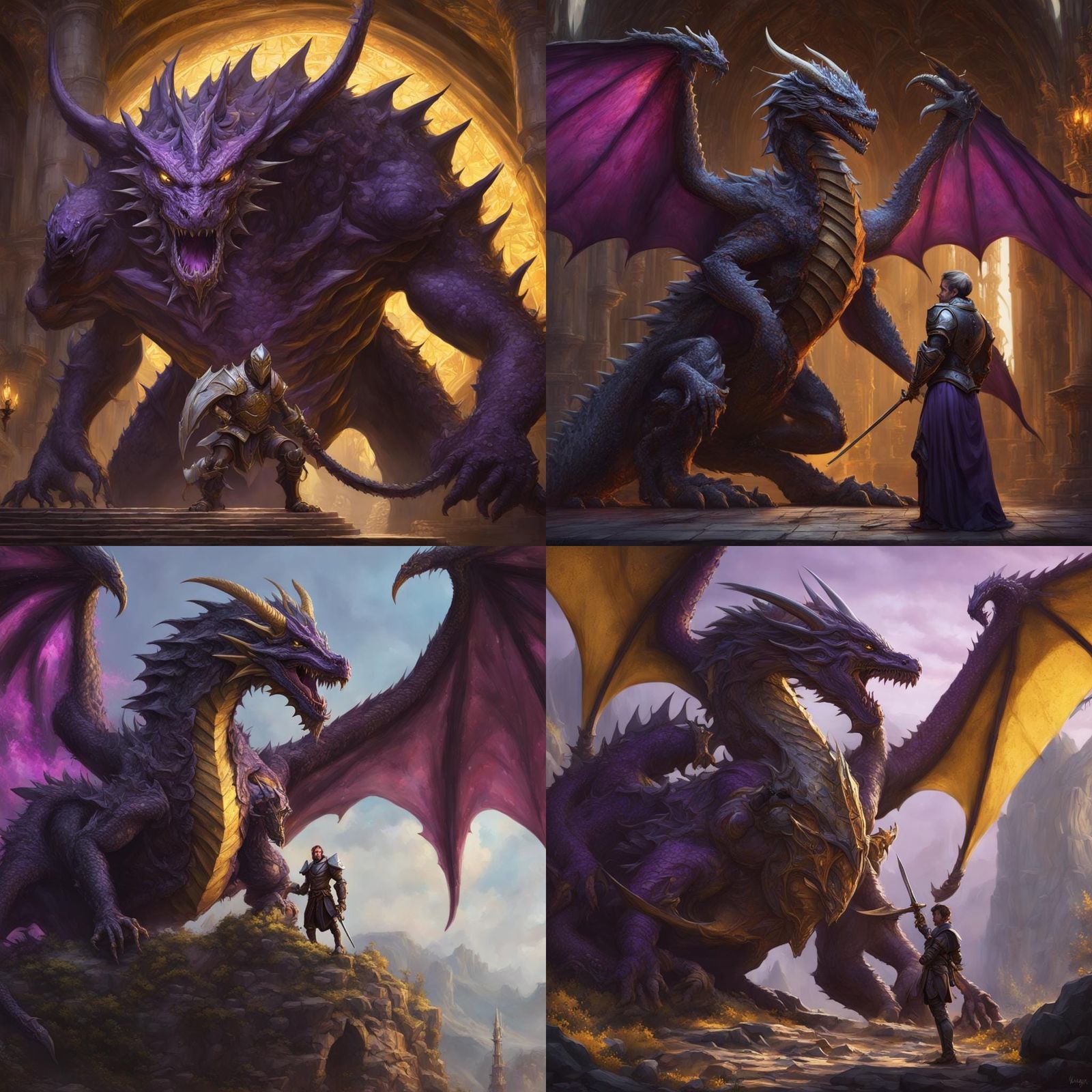 Dragon Captures Knight: Dark Fantasy Concept Art