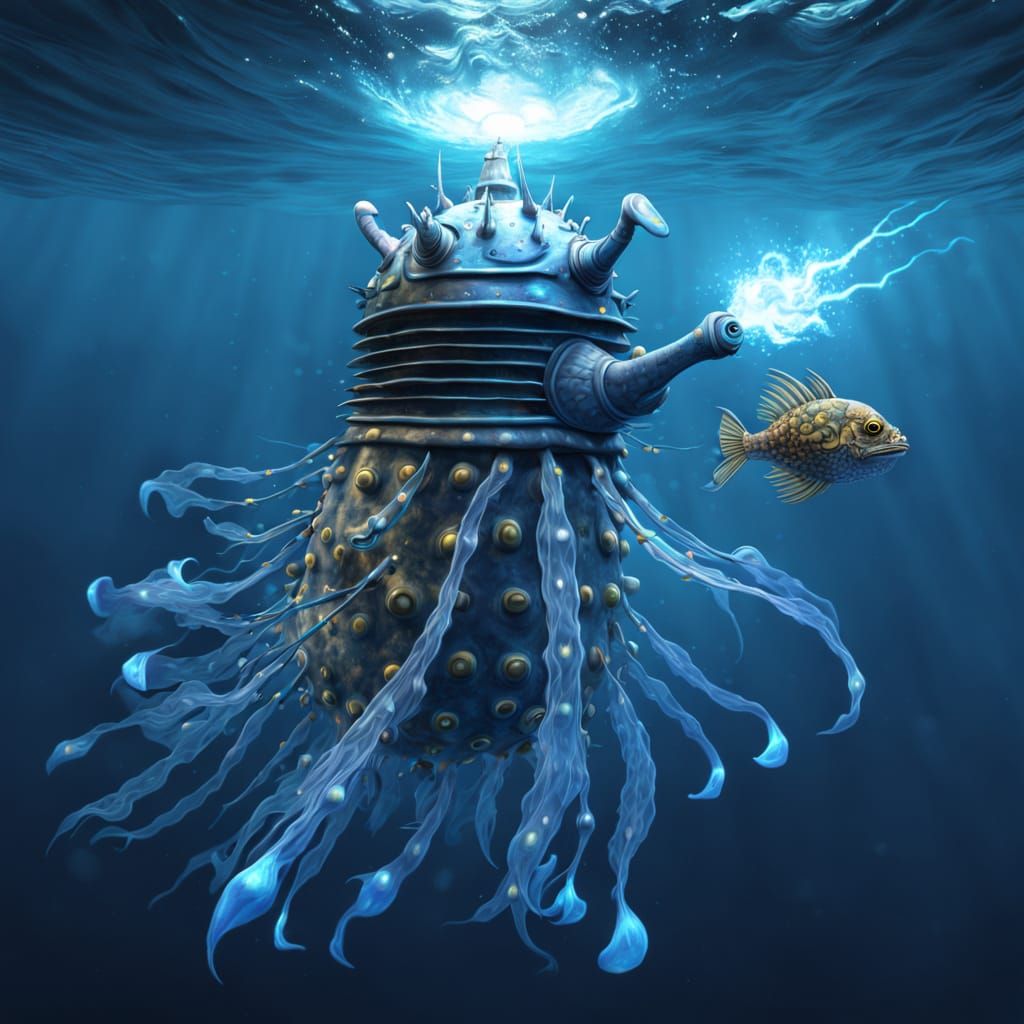 Underwater Dalek Exterminates Fish with Lightning
