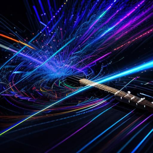 Musician Under Stage Lights in Expressionist Style