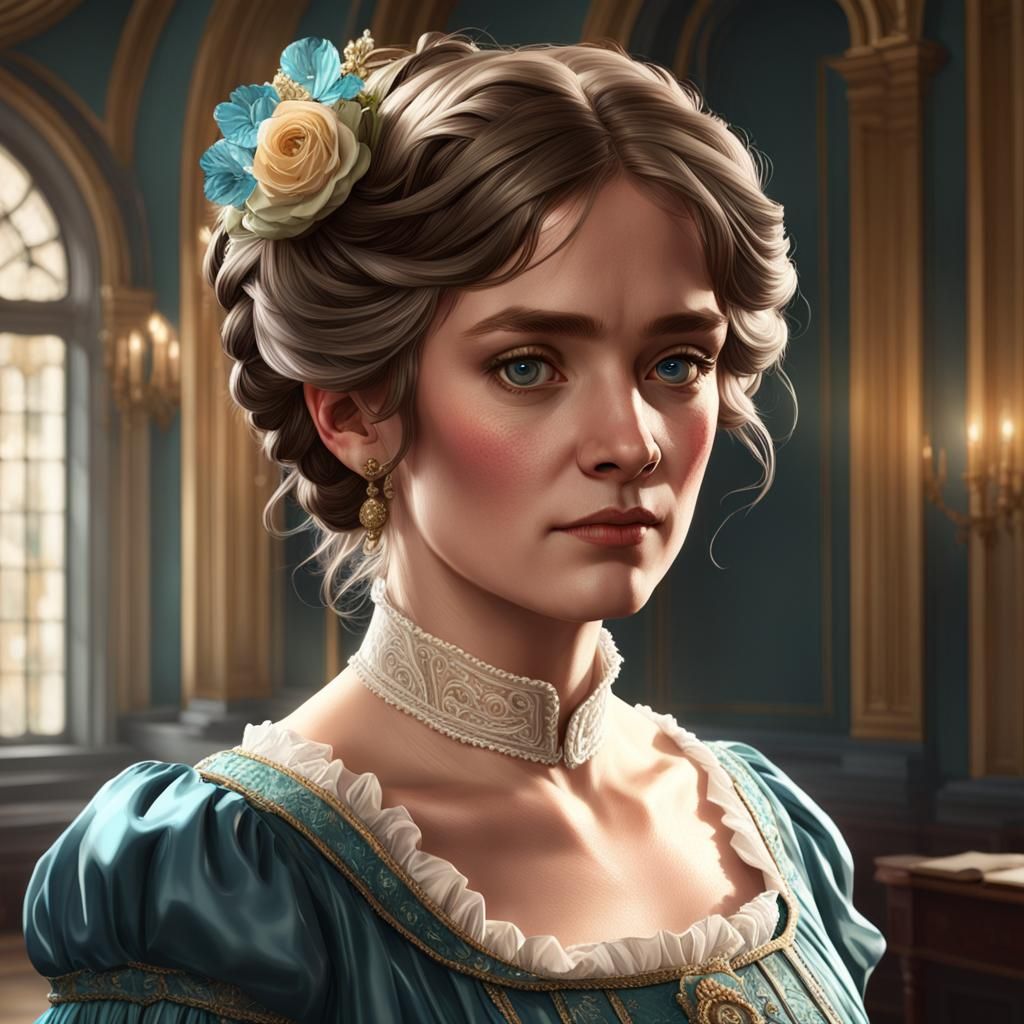 Regency Beauty Portrait in Hyperdetailed Digital Art