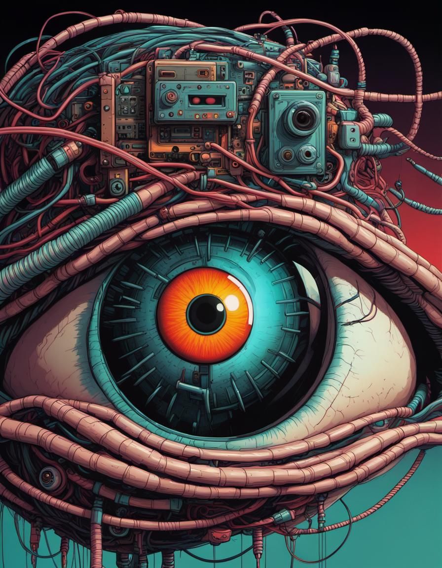 Cybernetic Eyeball in Gritty Sci-Fi Concept Art