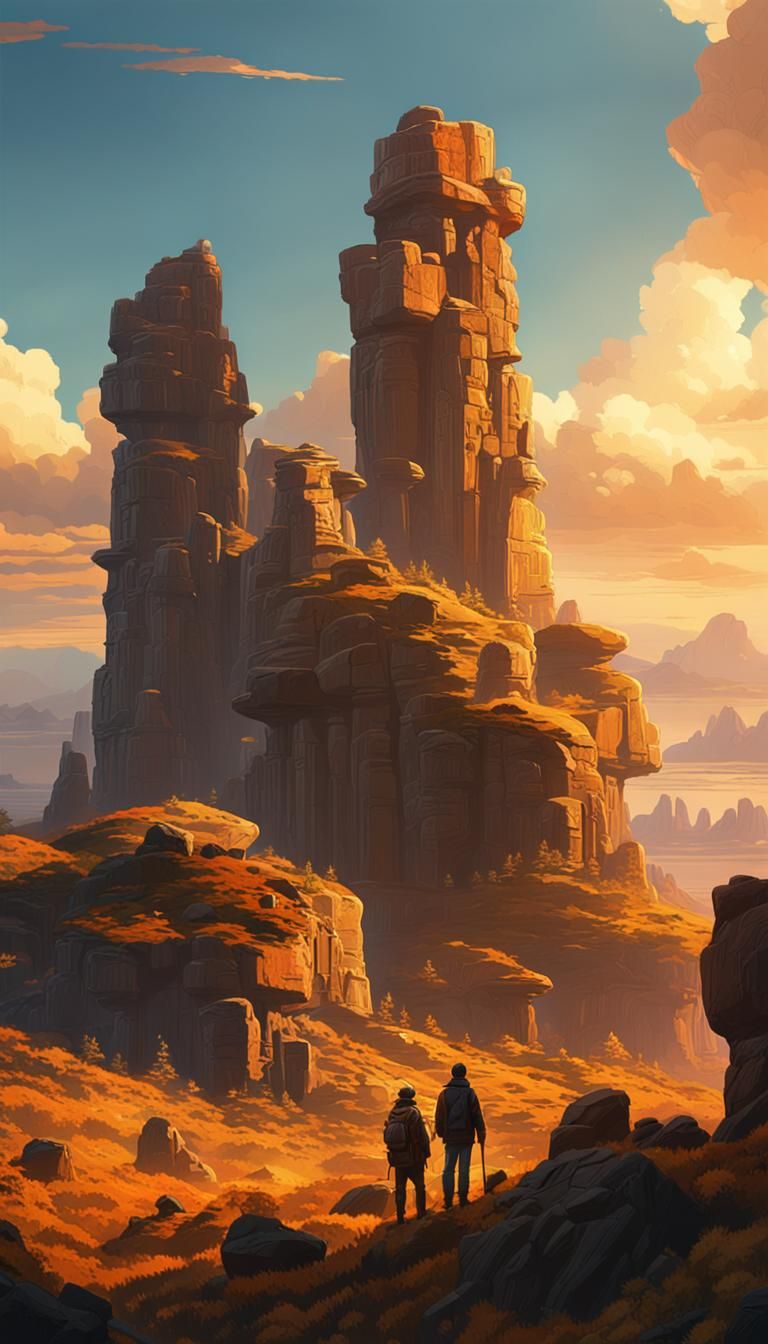 Ancient Stone Towers: Digital Matte Painting