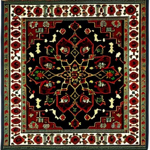 Turkic Style Carpet with Symmetrical Ornaments