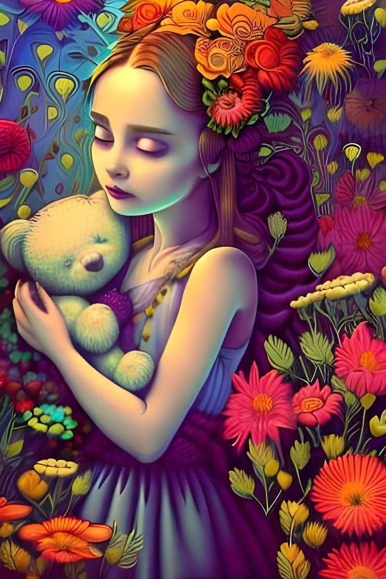 She Loves Her Teddy Bear