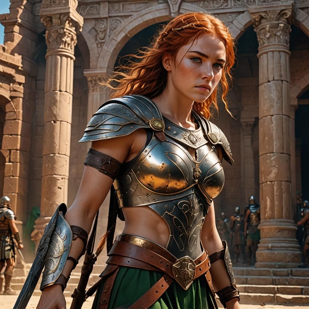 Gladiator Ready for Battle: Airbrush Art