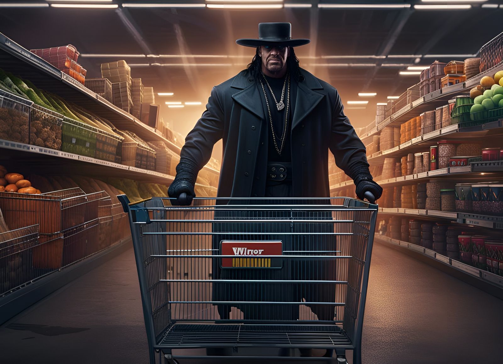 The Undertaker Shopping: Detailed Matte Painting