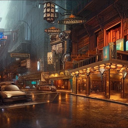 Weird Downtown Bar: Digital Matte Painting