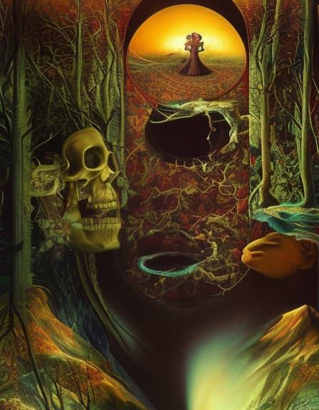 Surreal Cadaver Discovery: An Alternate Reality Painting