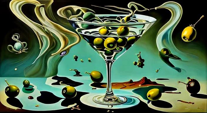 Ethereal Ghosts Hovering Over Martinis