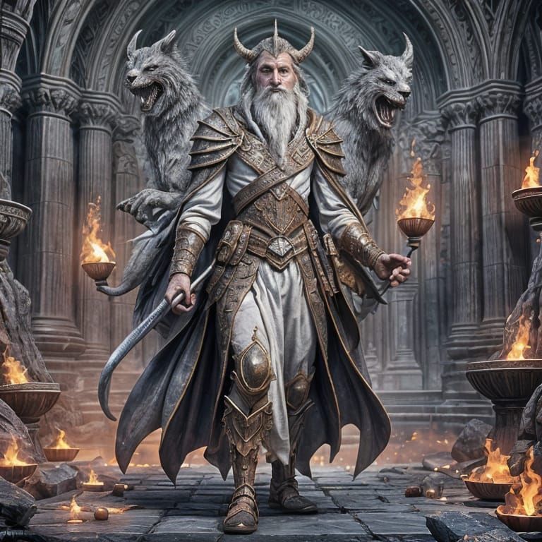 Ethereal Wizard in Vibrant Fantasy Realm