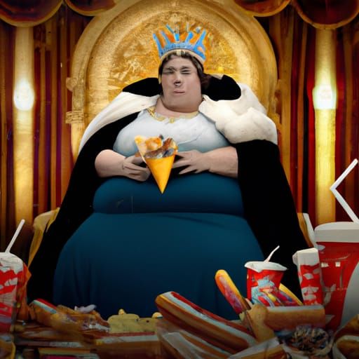 Woman Eats Junk Food: Digital Matte Painting