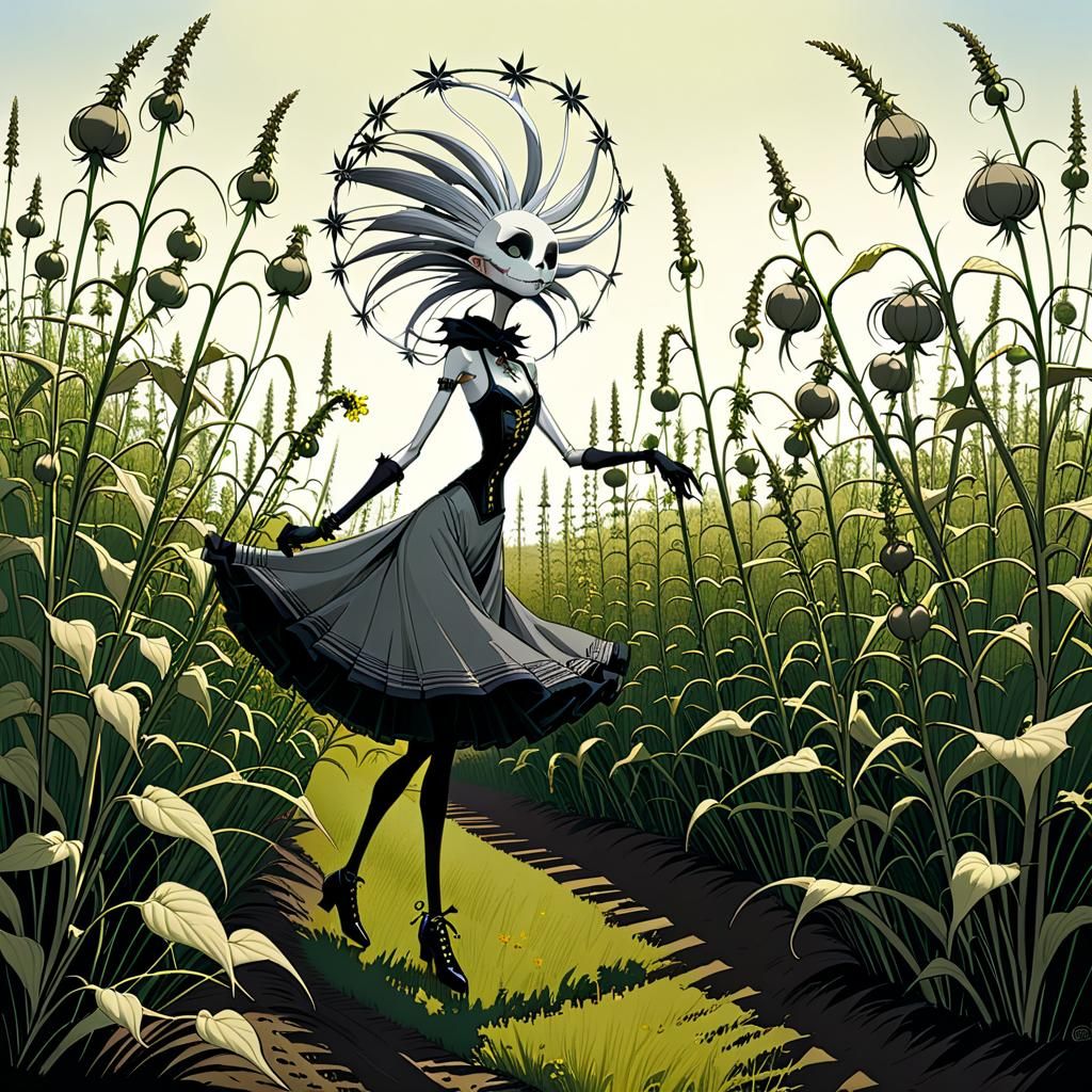 Dancing Weed Folk in Gris Grimly Style