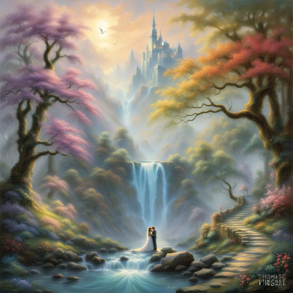 Ethereal Fantasy Kiss in Hyperdetailed Style
