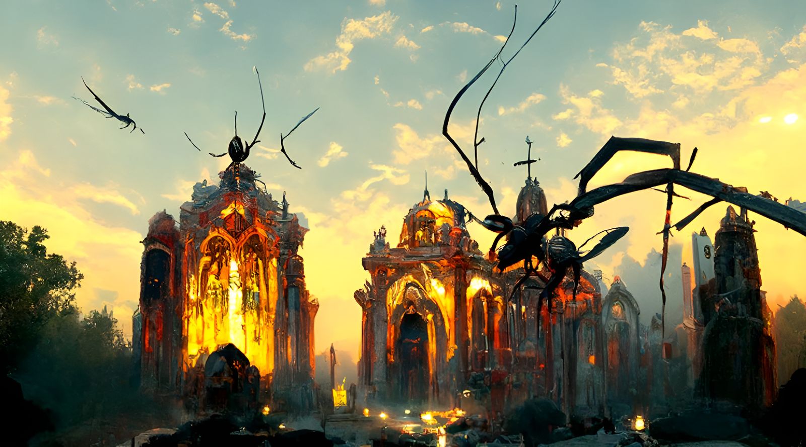 Evil Scorpion and Spider Cathedral at Dusk