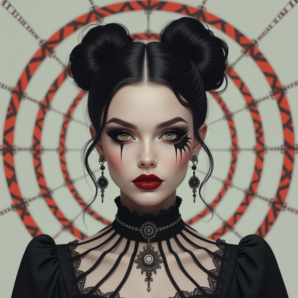 Hyper-realism, postmodern digital art, portrait of a fierce ...