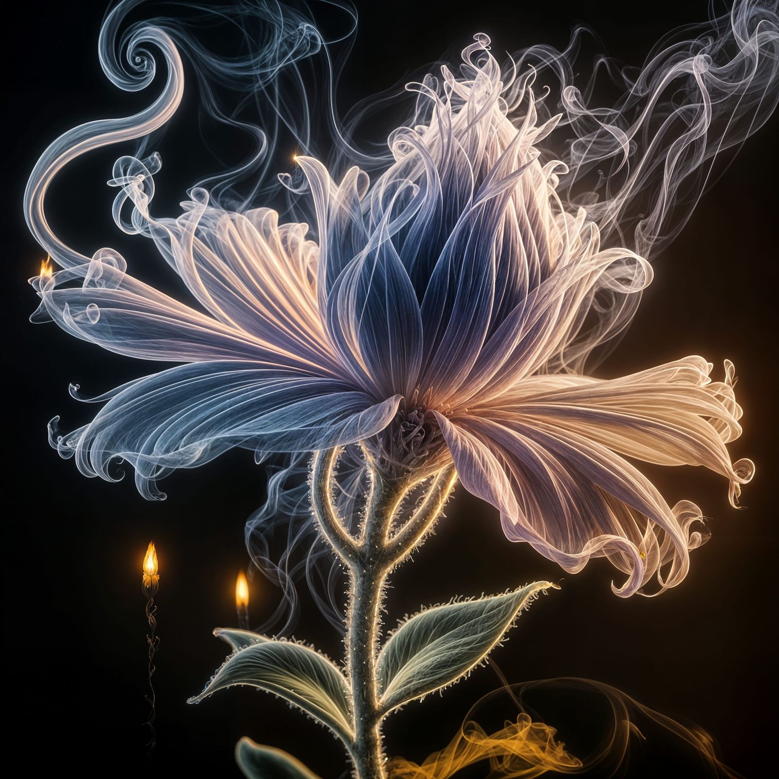 Ethereal Smoke Flower in Soft, Dreamy Light