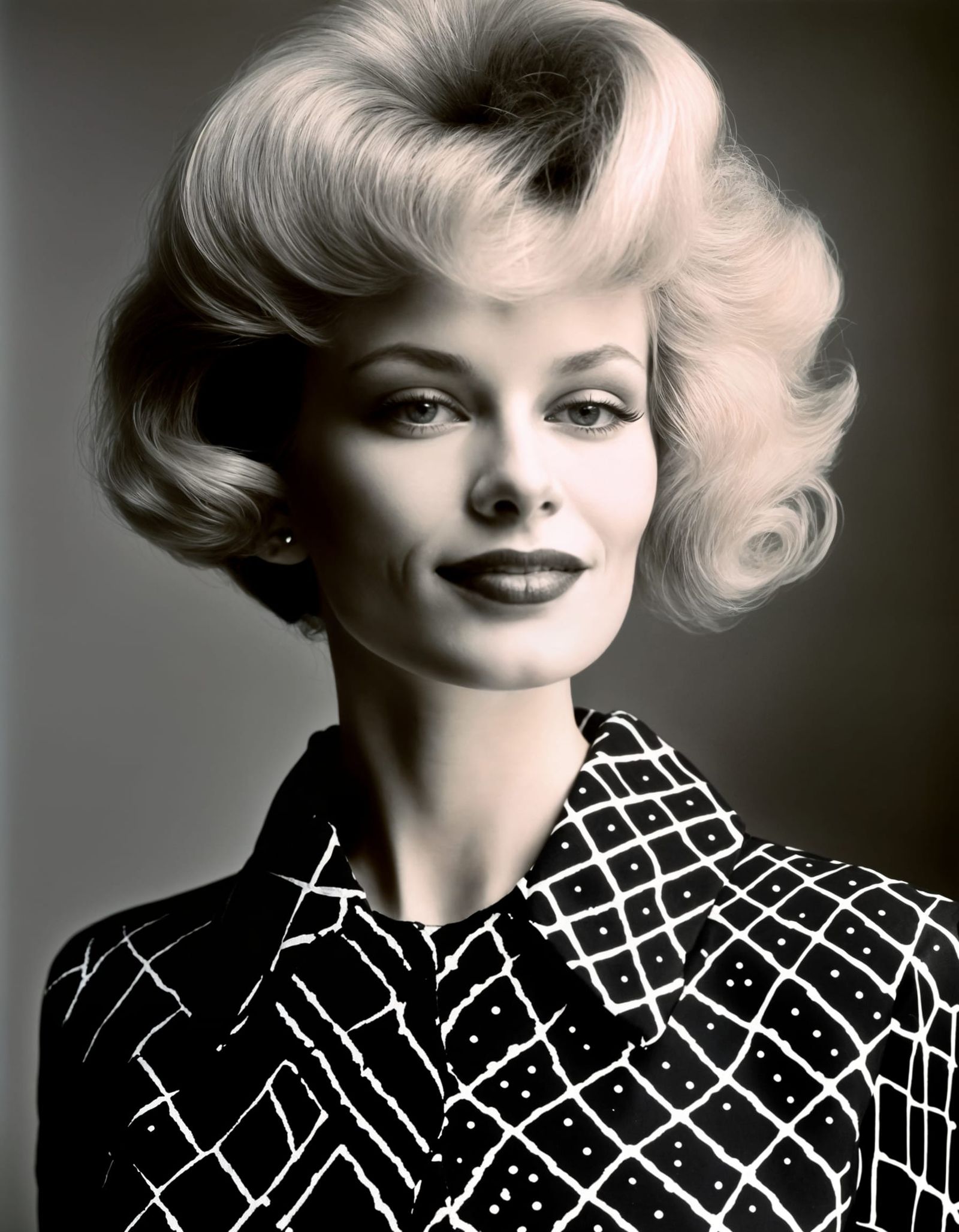 Beautiful Woman in Cafe: Photorealistic Couture Portrait