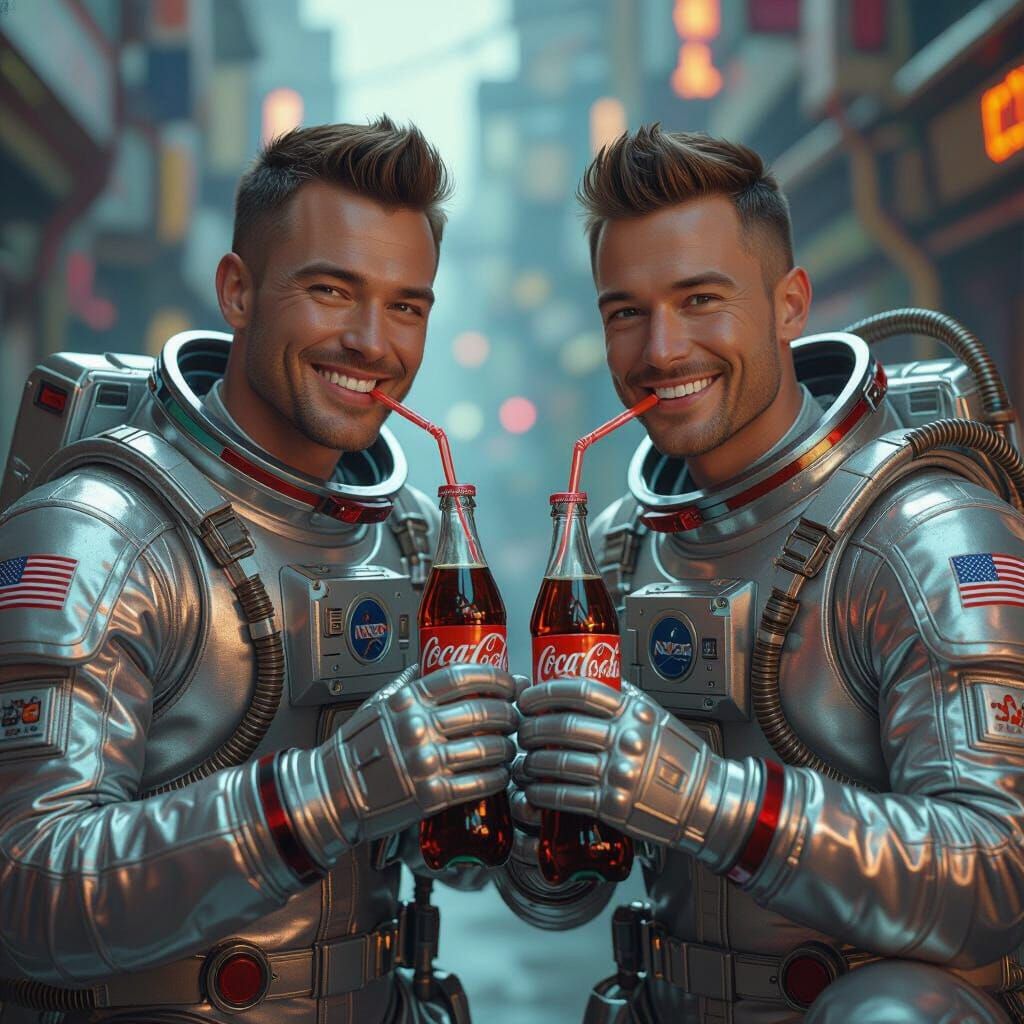 Astronauts Share Coke in Retro-Futuristic Matte Painting