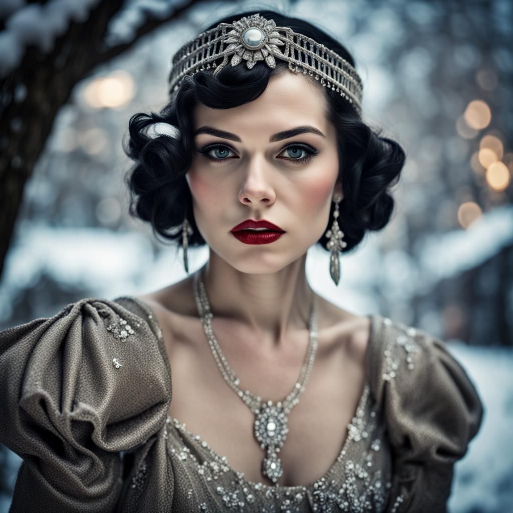 Gatsby style Art Deco Snow White