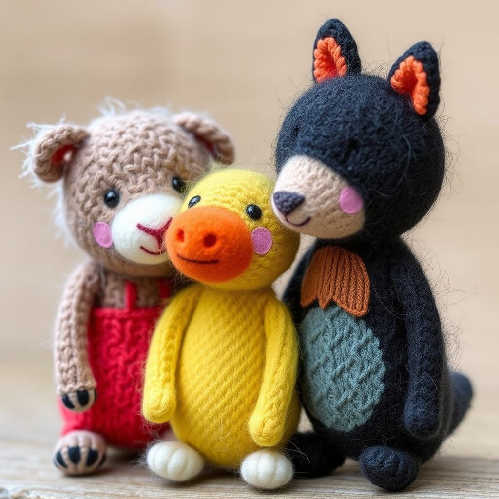 Charming Felted Animal Figures