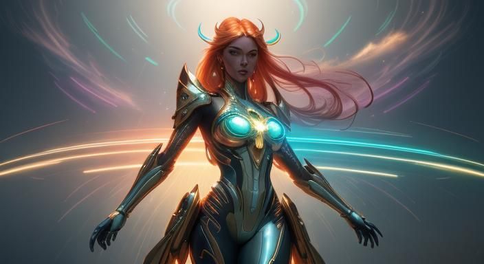 Retro Futurism: Holographic Woman in Dreamscape