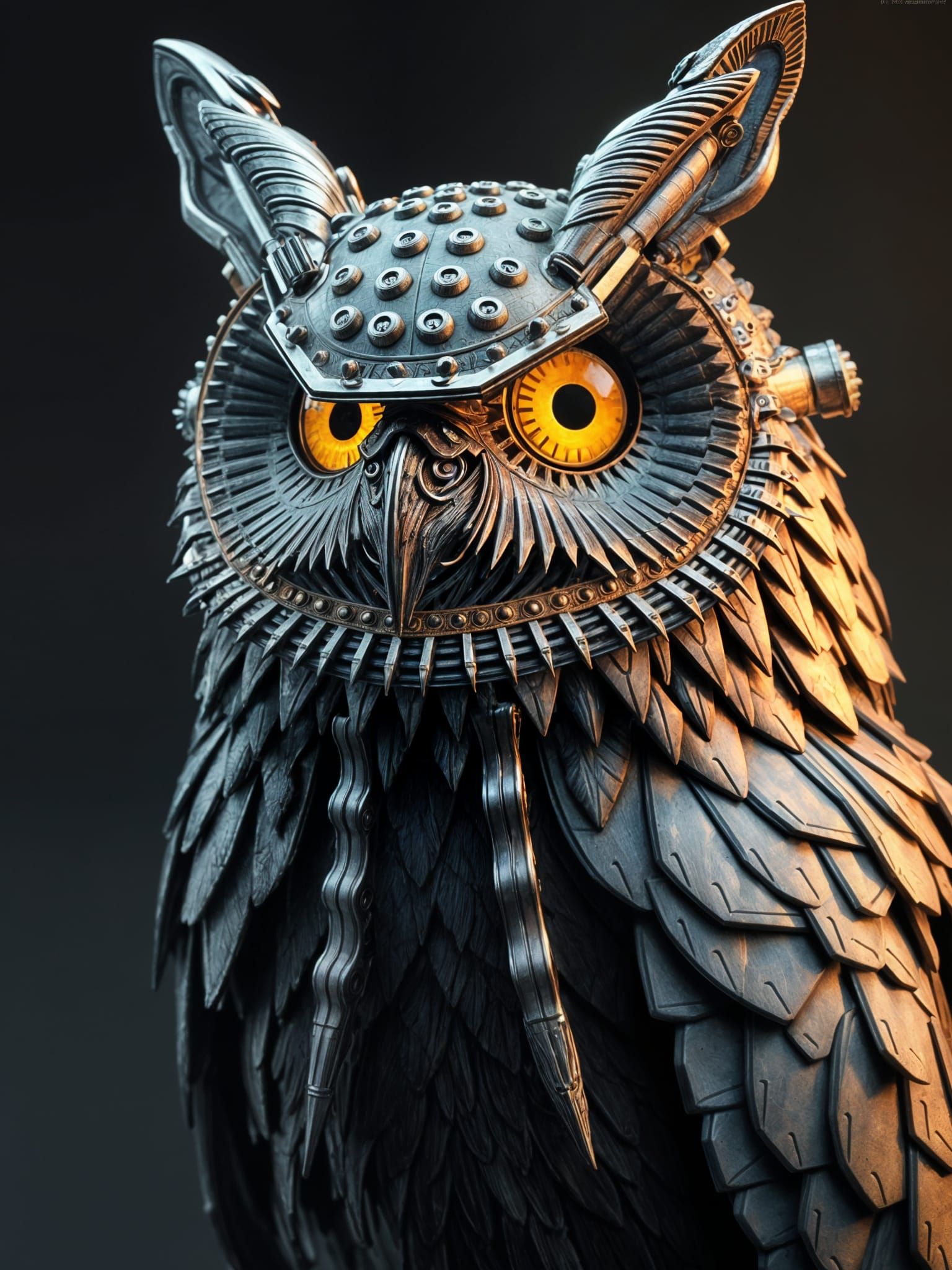 Steampunk Mechanical Owl Portrait in Unreal Engine 5