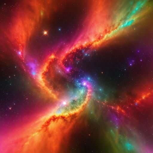 Iridescent Nebula in False Color Astrophotography