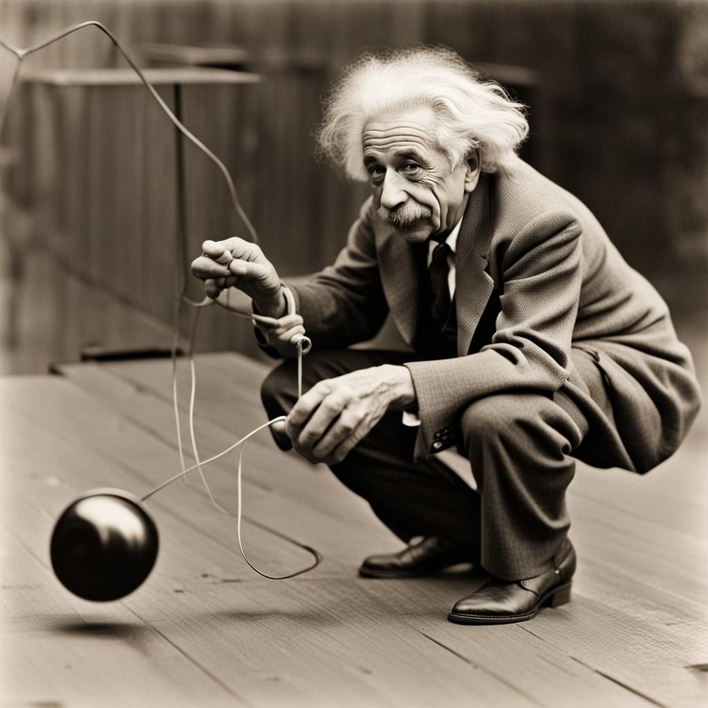 Einstein's Playful Moment with a Yo-Yo