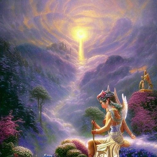 Athena: Goddess of Wisdom in Ethereal Fantasy Style